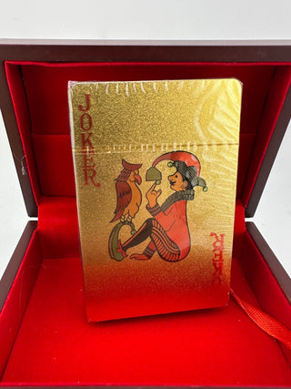 999.9 Gold Playing Cards Set w/ Wooden Display Box Luxury Poker Cards Gift