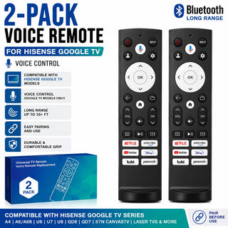 2-Pack Voice Remote for Hisense Google Smart TV Bluetooth 4K ULED QLED A6 U6 U7 U8