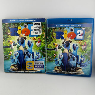 Rio 2 Blu-ray DVD Combo w Slipcover Inserts Blue Sky Studios 2014