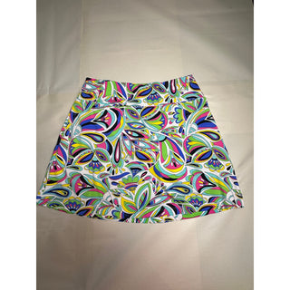 IBKUL Womens Small Golf Tennis Outfit Set Quarter Zip Top Ruffle Skort Colorful