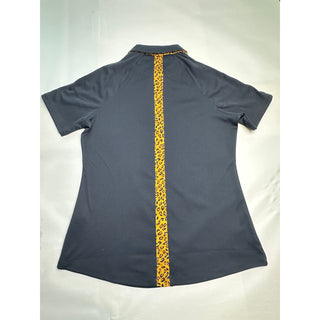 Greg Norman Women S Black Leopard Print Play Dry Golf Polo Shirt