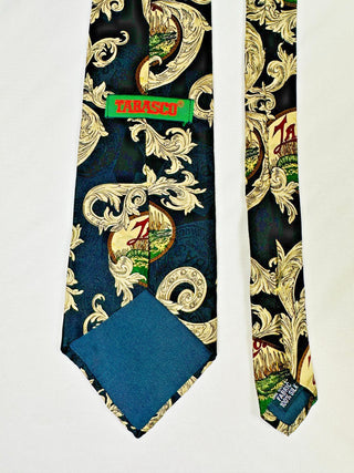 Tabasco Hot Sauce Silk Tie Vintage Novelty Black Gold Mens