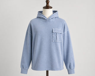 Sonoma Light Blue Hooded Sweatshirt with Chest Pocket Size L