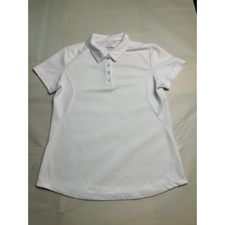 Lady Pinseeker Womens M White Performance Golf Polo Short Sleeve Athletic Shirt
