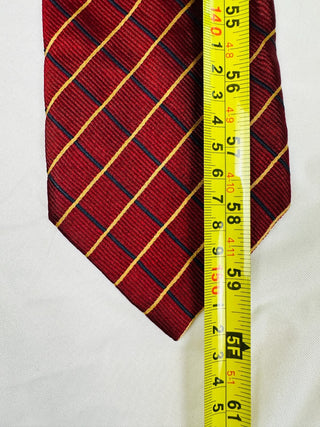 Sartori Made in Italy Silk Red Plaid Necktie Men’s Tie 60"