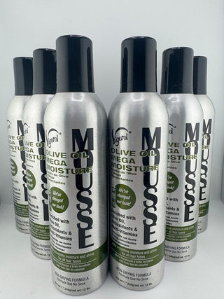 Vigorol Olive Oil Mega Moisture Mousse 12 oz 6 Pack Hydrating Hair Styling Foam
