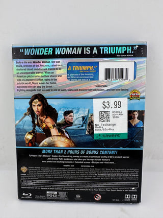 Wonder Woman Blu-ray Disc DC Superhero Movie with Bonus Content - Very Good