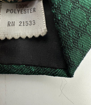 Vintage Green Polyester Necktie Textured Abstract Bubble Pattern Classic 3"
