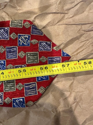 Nubio Collezione Esclusivo Red Patterned Silk Tie Made in USA