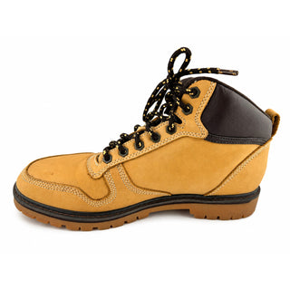 Denver Broncos NFL Men's Work Hiking Boots Tan Brown Leather Nubuck Size 10