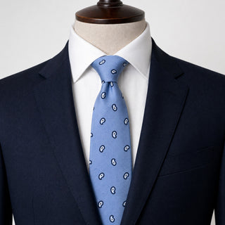 Pronto Uomo Blue Silk Paisley Pattern Men's Tie - Elegant