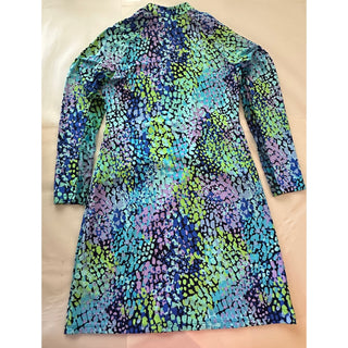 Women’s Abstract Print Quarter Zip Golf Dress Long Sleeve Pockets Activewear S
