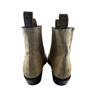 Denver Boots 7.5-8 Croc Embossed Cowhide Leather Western Ankle Boots Mexico