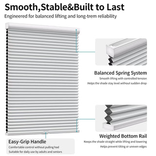 MYshade 33x72 Cordless Blackout Cellular Shades Honeycomb Blinds White