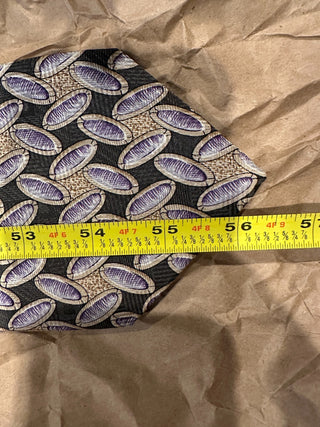Nubio Silk Tie Green Purple Oval Geometric Pattern Italian Luxury Necktie