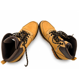 Denver Broncos NFL Men's Work Hiking Boots Tan Brown Leather Nubuck Size 10