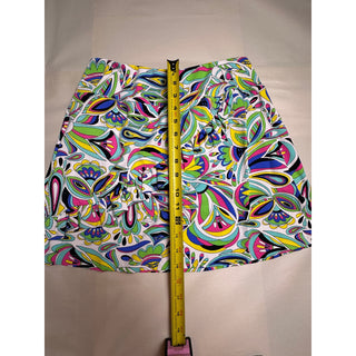 IBKUL Womens Small Golf Tennis Outfit Set Quarter Zip Top Ruffle Skort Colorful