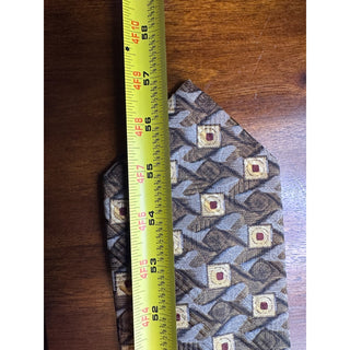 Robert Talbott Nordstrom Silk Tie Brown Gold Geometric Abstract USA