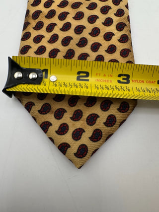 Vintage Magill's Burton Ltd NY Imported Wool Paisley Necktie Beige Red Blue Read