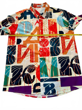 Hawalili Men's Medium Multicolor Short Sleeve Button-Up Camp