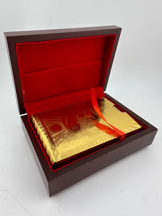 999.9 Gold Playing Cards Set w/ Wooden Display Box Luxury Poker Cards Gift