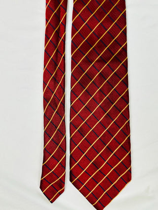 Sartori Made in Italy Silk Red Plaid Necktie Men’s Tie 60"
