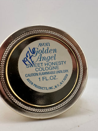 Vintage 1976 Avon Golden Angel Sweet Honesty Cologne 1 oz Figural Bottle