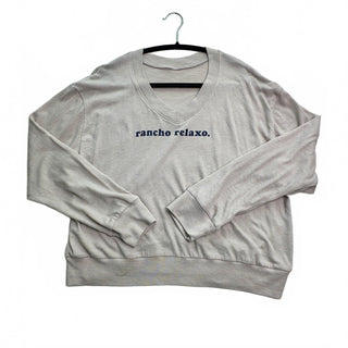 Light Gray V-Neck Sweatshirt with 'rancho relaxo' NO SIZE