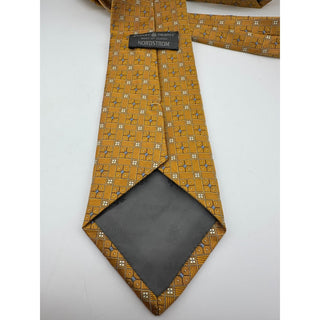Robert Talbott Best of Class Nordstrom Silk Tie Italy Gold Blue Geometric 3.75