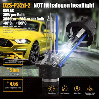 DMEX D2S HID Xenon Headlight Bulbs 35W 6000K Cool White 85122 66240 2-Pack