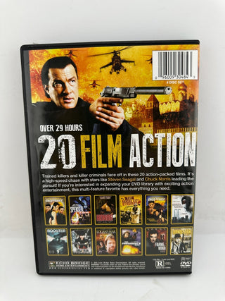 20 Film Action DVD Collection 4 Disc Set Steven Seagal Chuck Norris Action Movie
