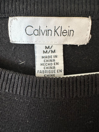 Calvin Klein Black Long Sleeve Sweater with Logo Detail Size