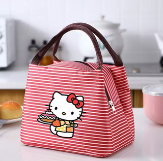 Hello Kitty Insulated Lunch Bag with Handle - Striped Design
