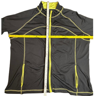 Peck & Peck Performance Women’s XL Full Zip Athletic Jacket Black Lime Stretch