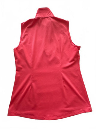 Jofit Women's Sleeveless Athletic Golf Polo Shirt in Coral