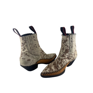 Rio Lata Cowhide Hair On Hide Western Ankle Boots Pointed Toe Made Mexico