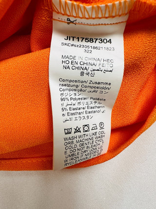 SHEIN Soft & Flowy Orange V-Neck Short Sleeve Top Size Large