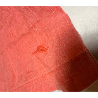 Tommy Bahama Men's Large Coral Linen Camp Shirt Short Sleeve Button Up