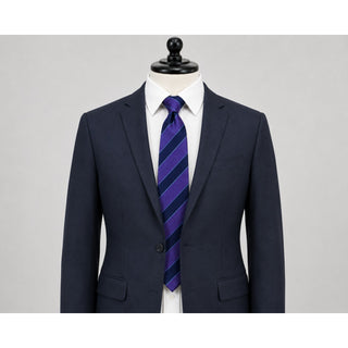 Tasso Elba Men's Purple Stripe Self Tied Classic 100% Silk Tie 58"