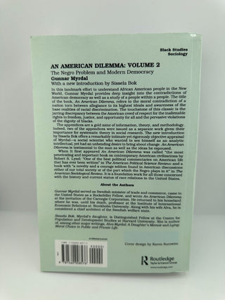 An American Dilemma Vol 2 Gunnar Myrdal 2017 PB Routledge