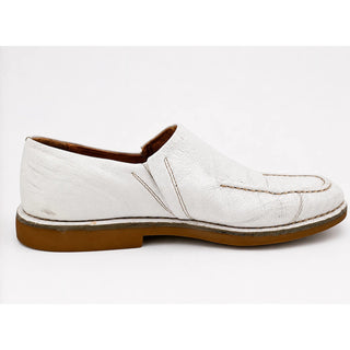 Hush Puppies Men's 8.5 White Leather Slip On Loafers Comfort Casual Shoes EU42