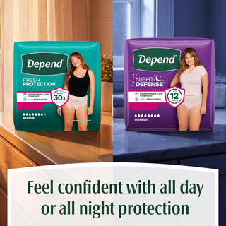 Depend Night Defense Women’s Incontinence Underwear Large 56 Ct Overnight