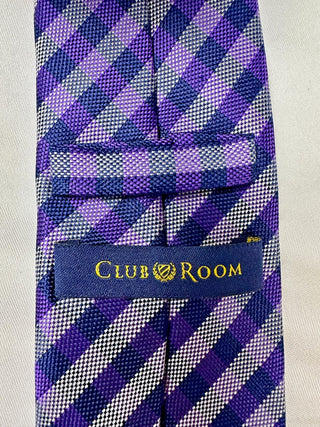 Club Room Men's Purple and Navy Checkered Business Casual