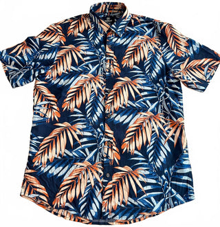 Lerros Men's Soft Print Tropical Button-Up Shirt Medium