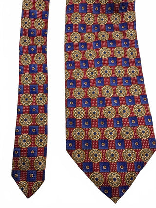 Robert Talbott Best of Class Men's Silk Tie Red Blue Geometric Pattern