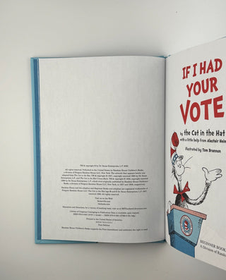 🗳️ If I Had Your Vote by Dr. Seuss (Cat in the Hat) – Beginner Books Hardcover