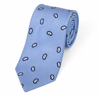 Pronto Uomo Blue Silk Paisley Pattern Men's Tie - Elegant