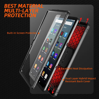 DJ&RPPQ Case for Amazon Fire Max 11 2023 13th Gen Rugged Kickstand Black