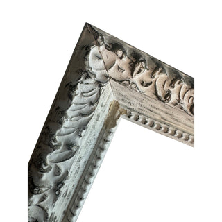 Set of 2 Ornate Baroque Picture Frames 10.75x11.2 Ivory Gold Distressed Glass