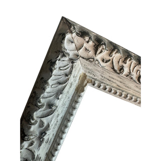 Set of 2 Ornate Baroque Picture Frames 10.75x11.2 Ivory Gold Distressed Glass